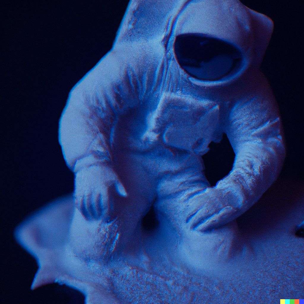 an astronaut, sculpture made from wax, subsurface scattering